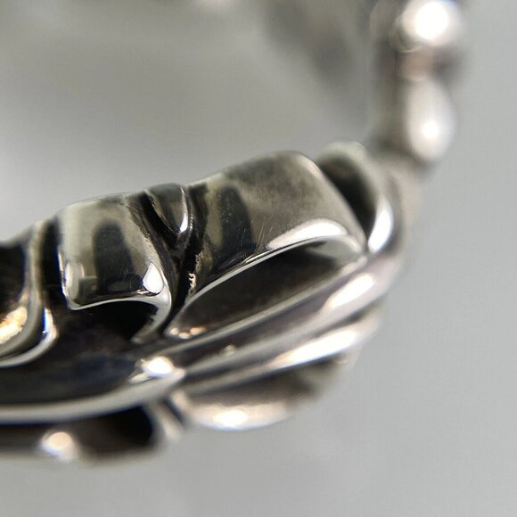 CHROME HEARTS Double Floral Cross Heart Silver Ring - Picture 6 of 14